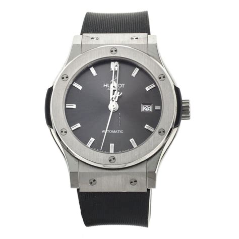 hublot classic titanium|Hublot 18k with rubber strap.